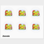 Ster van Kerstmis Ronde Sticker (Vel)