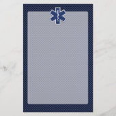 Ster van leven Paramedische EMS op blauwe koolstof Briefpapier (Voorkant)