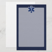 Ster van leven Paramedische EMS op blauwe koolstof Briefpapier (Voorkant / Achterkant)