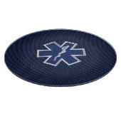 Ster van leven Paramedische EMS op blauwe koolstof Snijplank (Hoek)