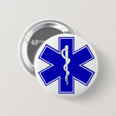 Ster van leven ronde button 5,7 cm (Voorkant /achterkant)