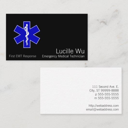 Ster van leven visitekaartje (Voorkant / Achterkant)