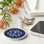 Ster van levensstijl Paramedische koolstofvezel Sleutelhanger (Zijkant)