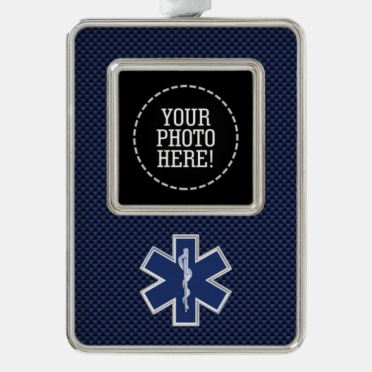 Ster van levensstijl Paramedische koolstofvezel Verzilverd Omlijst Ornament (Voorkant)