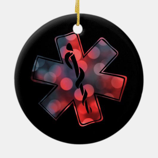 ster van life bokeh keramisch ornament (Achterkant)