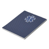 Ster van Life Paramedic op Navy Blue Carbon Fibre Notitieblok (Linkerzijde)