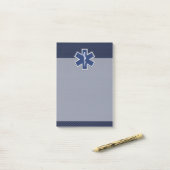 Ster van Life Paramedic op Navy Blue Carbon Fibre Post-it® Notes (Op bureau)