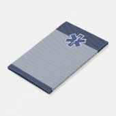 Ster van Life Paramedic op Navy Blue Carbon Fibre Post-it® Notes (Schuin)