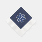 Ster van Life Paramedic op Navy Blue Carbon Fibre Servet (Hoek)