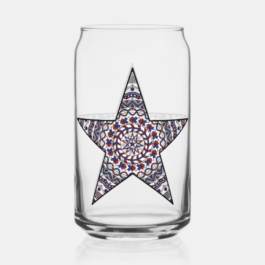 Ster van onafhankelijkheid blikvorm glas (Voorkant)