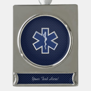 Ster van van het Leven van de Paramedicus het Verzilverd Banner Ornament