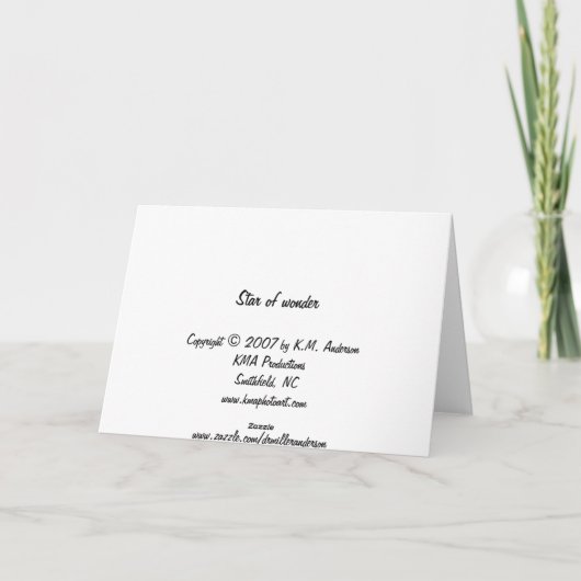 Ster van wonder feestdagen kaart (Achterkant)
