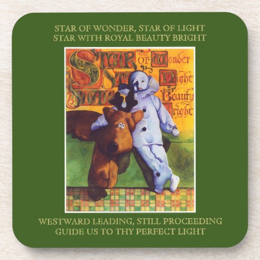 STER VAN WONDER Plastic Coasters + Tekst / Groen Bier Onderzetter (Voorkant)
