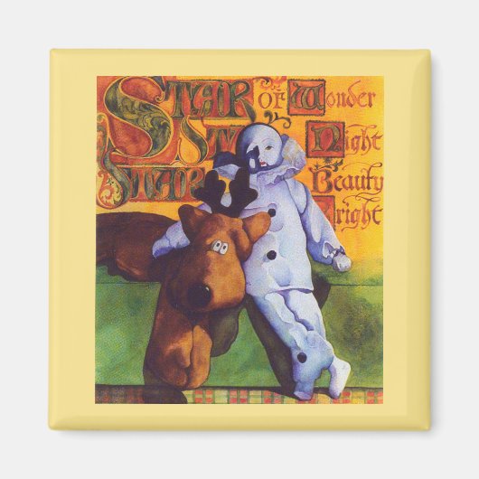 STER VAN WONDER Vierkante Magneet / Goud (Voorkant)