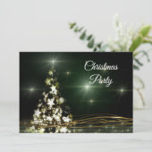 Ster Versierd & Gouden wervelingen Kerstfeest Kaart (Staand voorkant)