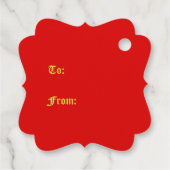 Ster Versierd Ruby Rood Patroon Bedankjes Labels (Achterkant)