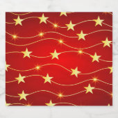 Ster Versierd Ruby Rood Patroon Bier Etiket (Enkel label)