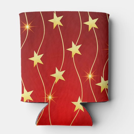 Ster Versierd Ruby Rood Patroon Blikjeskoeler (Achterkant)