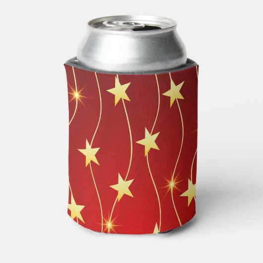 Ster Versierd Ruby Rood Patroon Blikjeskoeler (Blikje Achterkant)