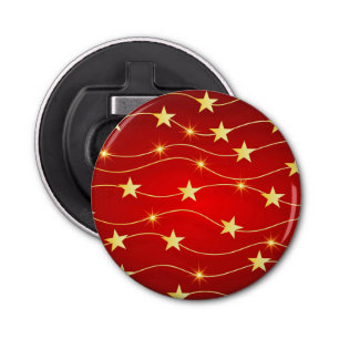 Ster Versierd Ruby Rood Patroon Button Flesopener