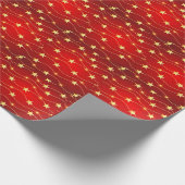 Ster Versierd Ruby Rood Patroon Cadeaupapier (Hoek)