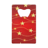 Ster Versierd Ruby Rood Patroon Creditkaart Flessenopener (Achterkant)