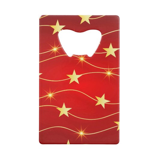 Ster Versierd Ruby Rood Patroon Creditkaart Flessenopener (Achterkant)