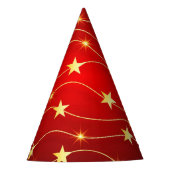 Ster Versierd Ruby Rood Patroon Feesthoedjes (Voorkant)