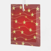 Ster Versierd Ruby Rood Patroon Glas Ornament (Voorkant links)