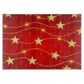 Ster Versierd Ruby Rood Patroon Glas Snijplank (Voorkant)