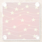 Ster Versierd Ruby Rood Patroon Glazen Onderzetter (Achterkant)