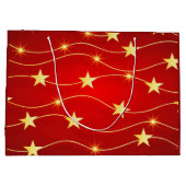 Ster Versierd Ruby Rood Patroon Groot Cadeauzakje (Achterkant)