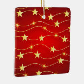 Ster Versierd Ruby Rood Patroon Keramisch Ornament (Rechts)