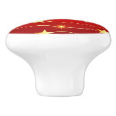 Ster Versierd Ruby Rood Patroon Keramische Knop (Zijkant)