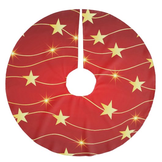 Ster Versierd Ruby Rood Patroon Kerstboom Rok (Voorkant)