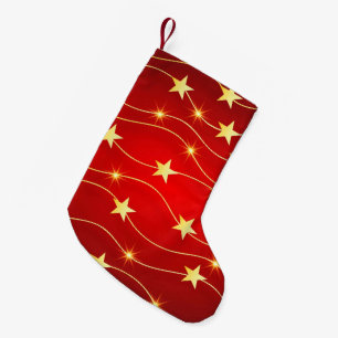 Ster Versierd Ruby Rood Patroon Kleine Kerstsok