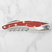 Ster Versierd Ruby Rood Patroon Kurkentrekker (Achterkant)