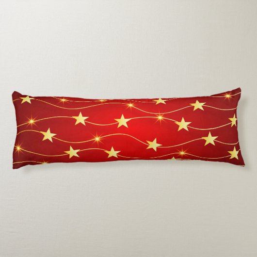 Ster Versierd Ruby Rood Patroon Lichaamskussen (Achterkant)