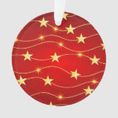 Ster Versierd Ruby Rood Patroon Ornament (voorkant)