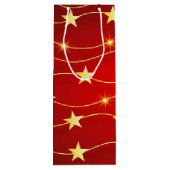 Ster Versierd Ruby Rood Patroon Wijn Cadeautas (Achterkant)