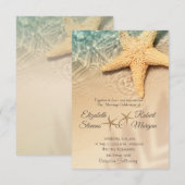 Ster vis Sand Beach bruiloft Kaart (Voorkant / Achterkant)