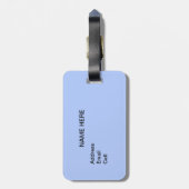 Ster, vliegende saucer op marineblauw melkweg bagagelabel (Achterkant verticaal)