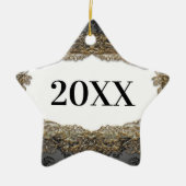 Ster voor eerste kerstkerkerst keramisch ornament (Voorkant)