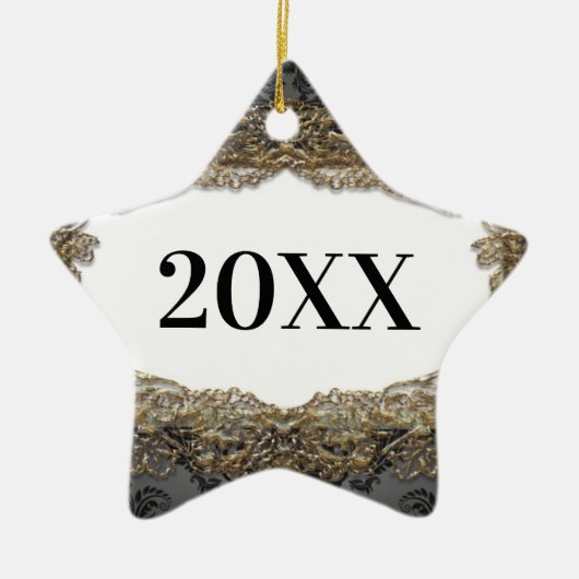 Ster voor eerste kerstkerkerst keramisch ornament (Voorkant)