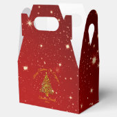 Ster voor overeenkomende kerstset rode gouden boom bedankdoosjes (Geopend)