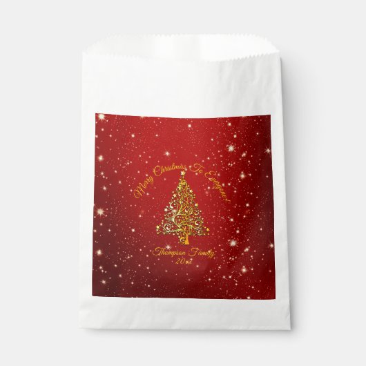Ster voor overeenkomende kerstset rode gouden boom bedankzakje (Voorkant)
