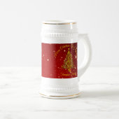 Ster voor overeenkomende kerstset rode gouden boom bierpul (Voorkant rechts)