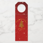 Ster voor overeenkomende kerstset rode gouden boom flessenhanger (Voorkant)