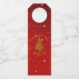 Ster voor overeenkomende kerstset rode gouden boom flessenhanger