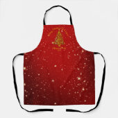 Ster voor overeenkomende kerstset rode gouden boom schort (Voorkant)